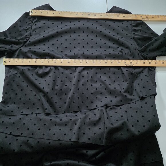 Tahari Arthur S. Levine Dress Womens 18W Black Polka Dots Layered Tiered Mature - Picture 4 of 16